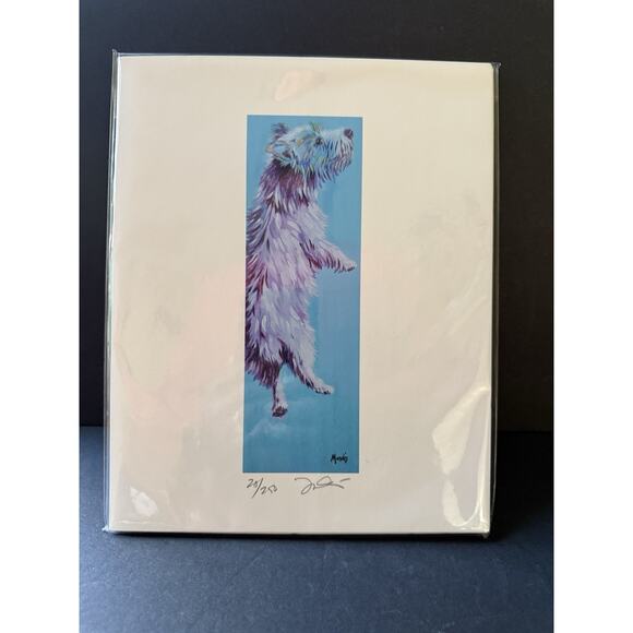 Yorkie Artisan Print 8x 10 Numbered Signed Art Print 20/250 Colorful Whimsy - Picture 7 of 8